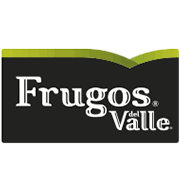 Círculo blanco con logo de Frugos del Valle