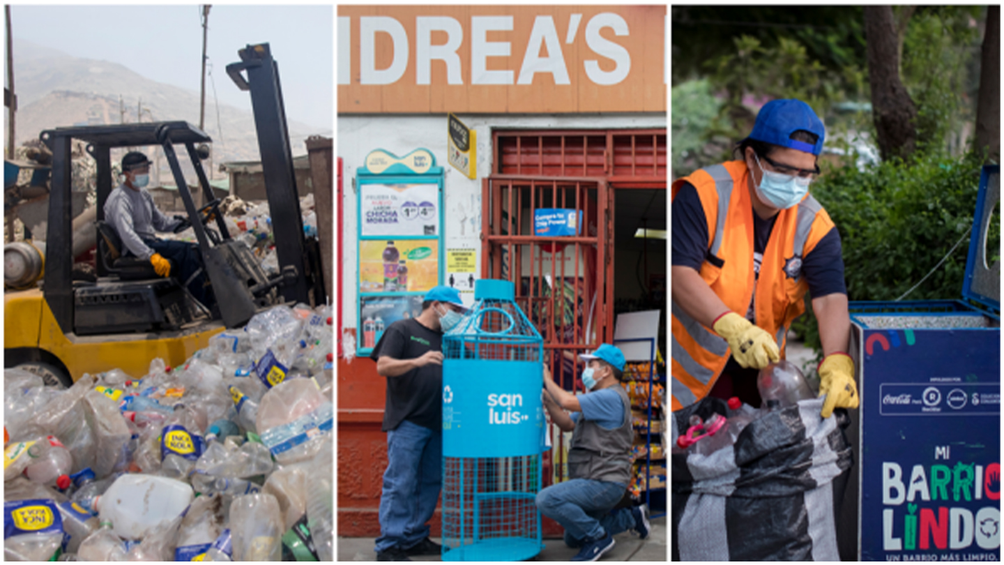 Imágenes de recolección y reciclaje de envases