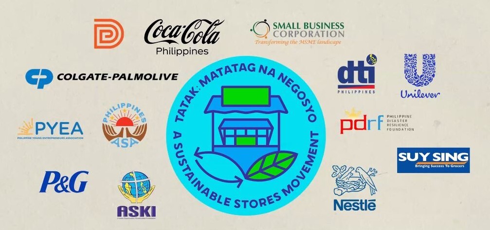 A banner showcasing brands supporting Tatak Matatag Na Negosyo Sustainable Stores Movement 