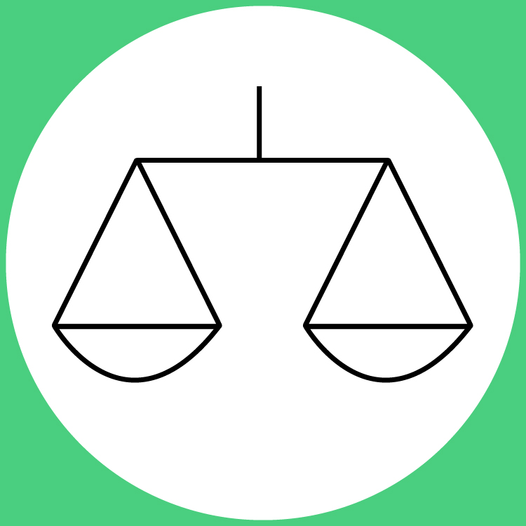 Icon representing a libra scale