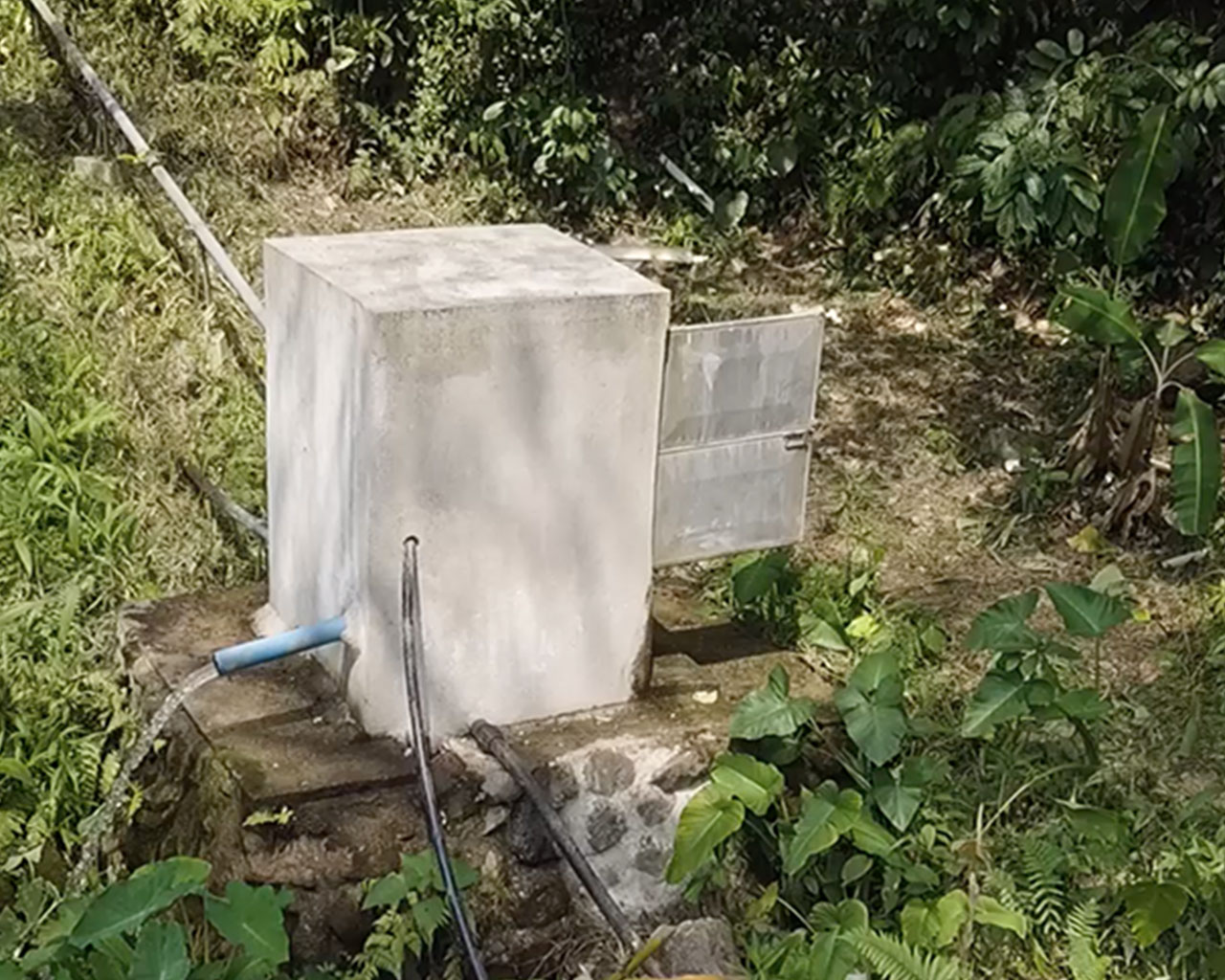 Sanitary water system in the middle of the forest