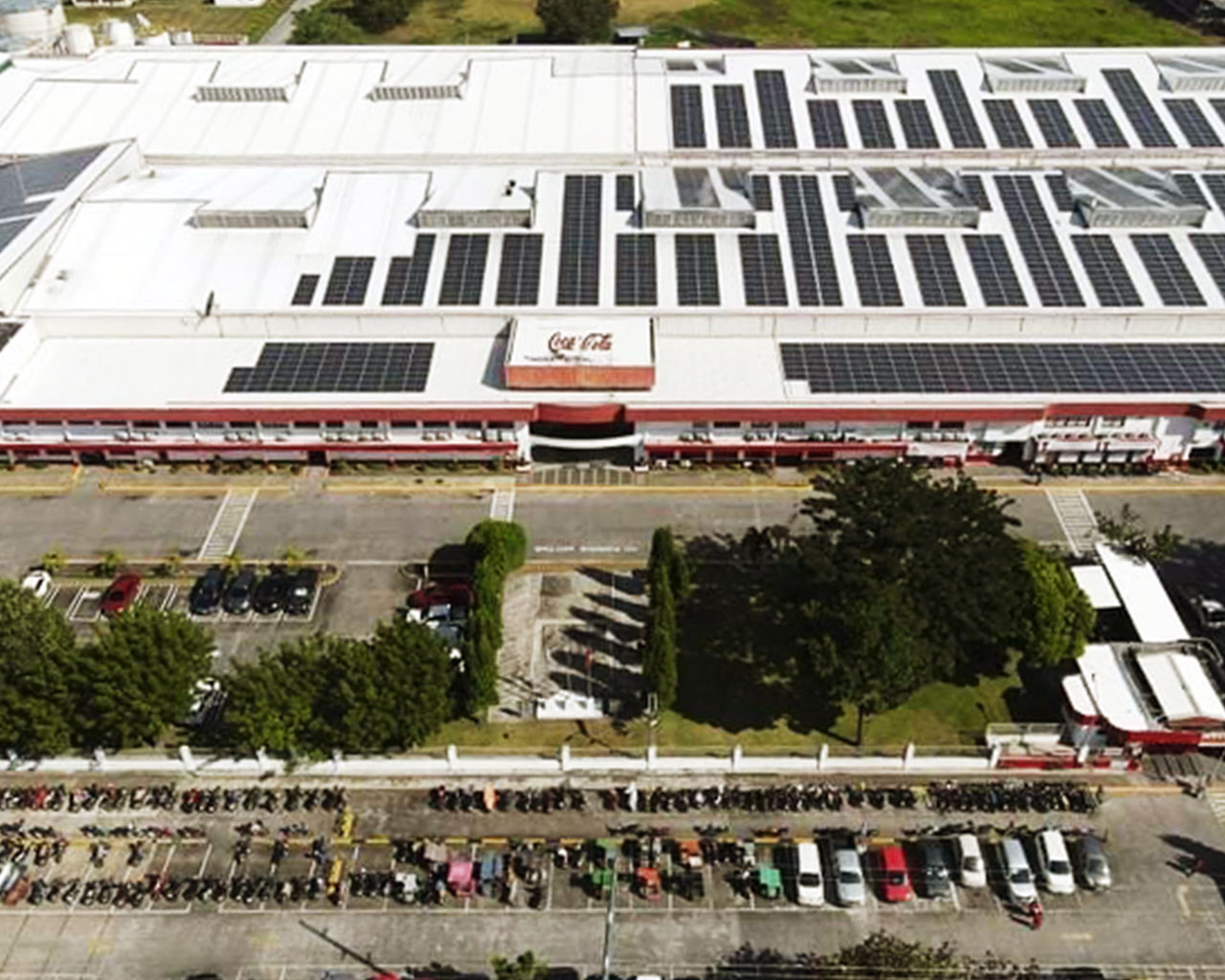 Aerial view of a Coca-Cola distribution center