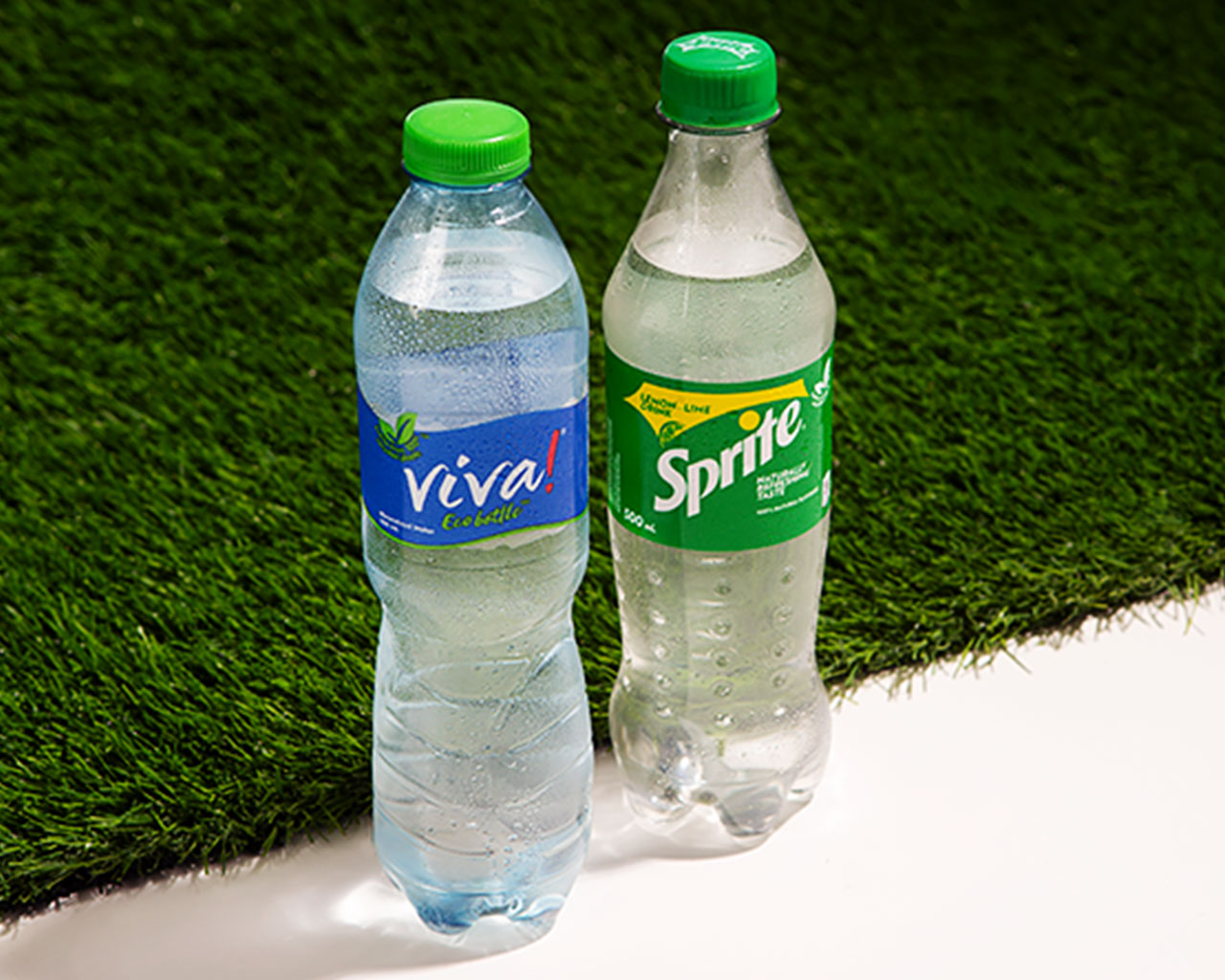 A Viva! and a Sprite bottle side by side