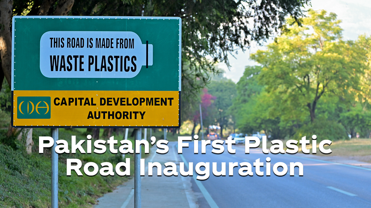 A Pakistan road made from waste plastics