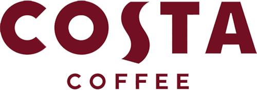 Białe logo Costa Coffee
