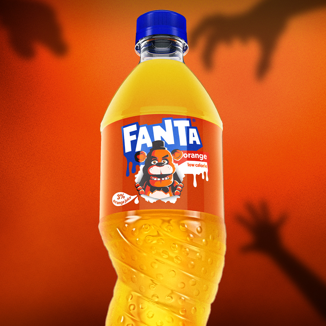 Limitowana Fanta Orange z wizerunkiem Freddy FazBear na etykiecie
