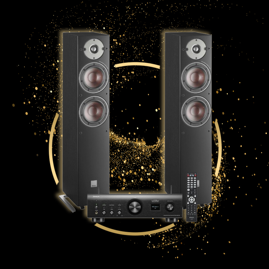 Stereo DENON z głośnikami DALI