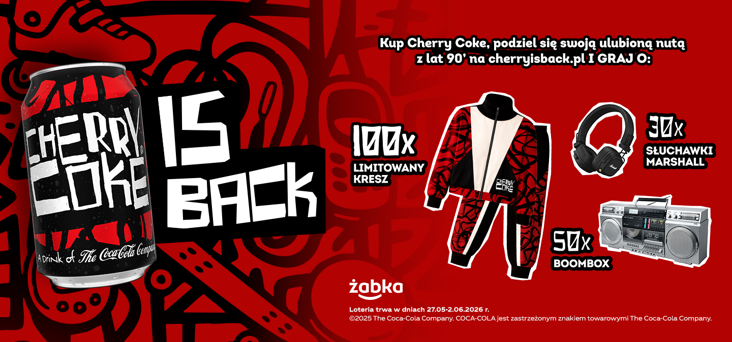 Baner promocyjny konkursu Coke Cherry is back