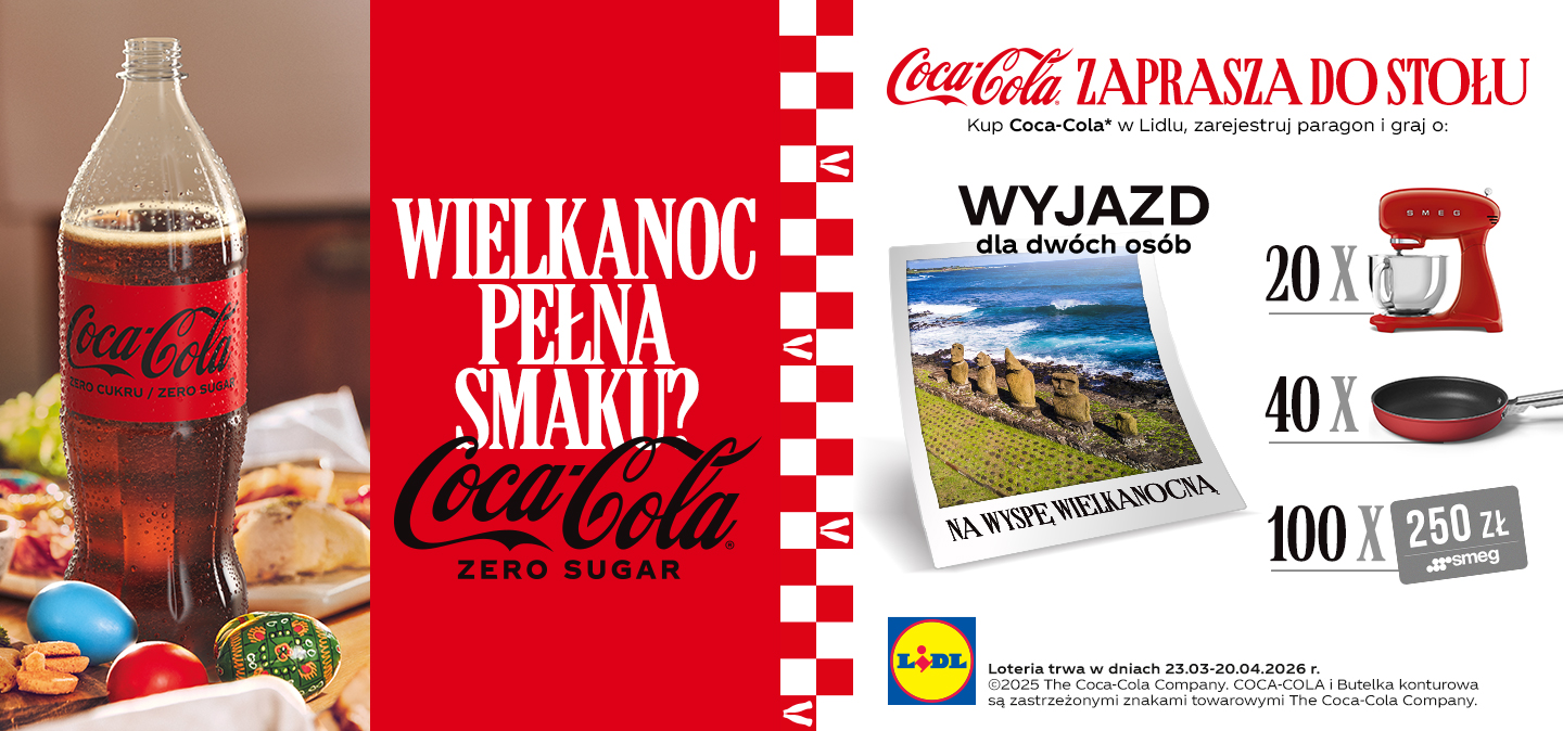 Baner loterii promocyjnej Coca-Cola x Lidl