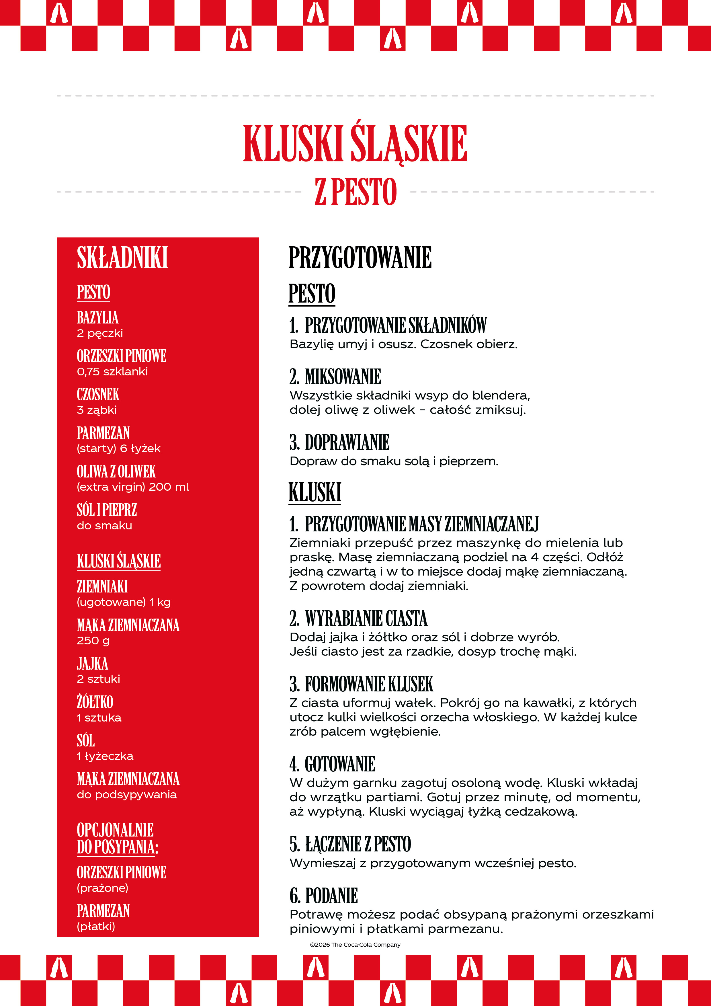 Przepis na kluski śląskie z pesto