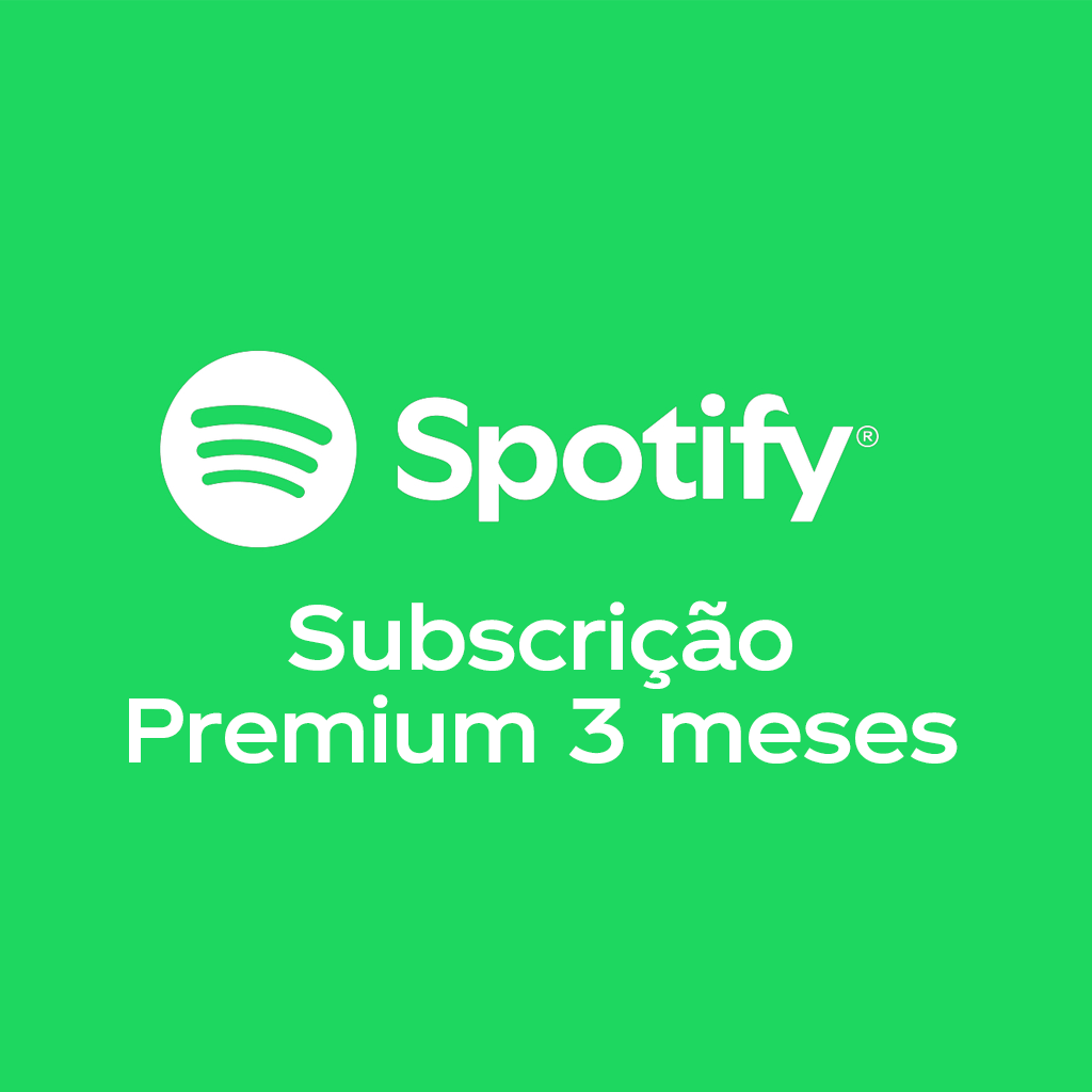 Logótipo Spotify com a indicação “Subscrição Premium 3 meses”, representando um dos prémios da campanha Coca‑Cola Rock in Rio 2026
