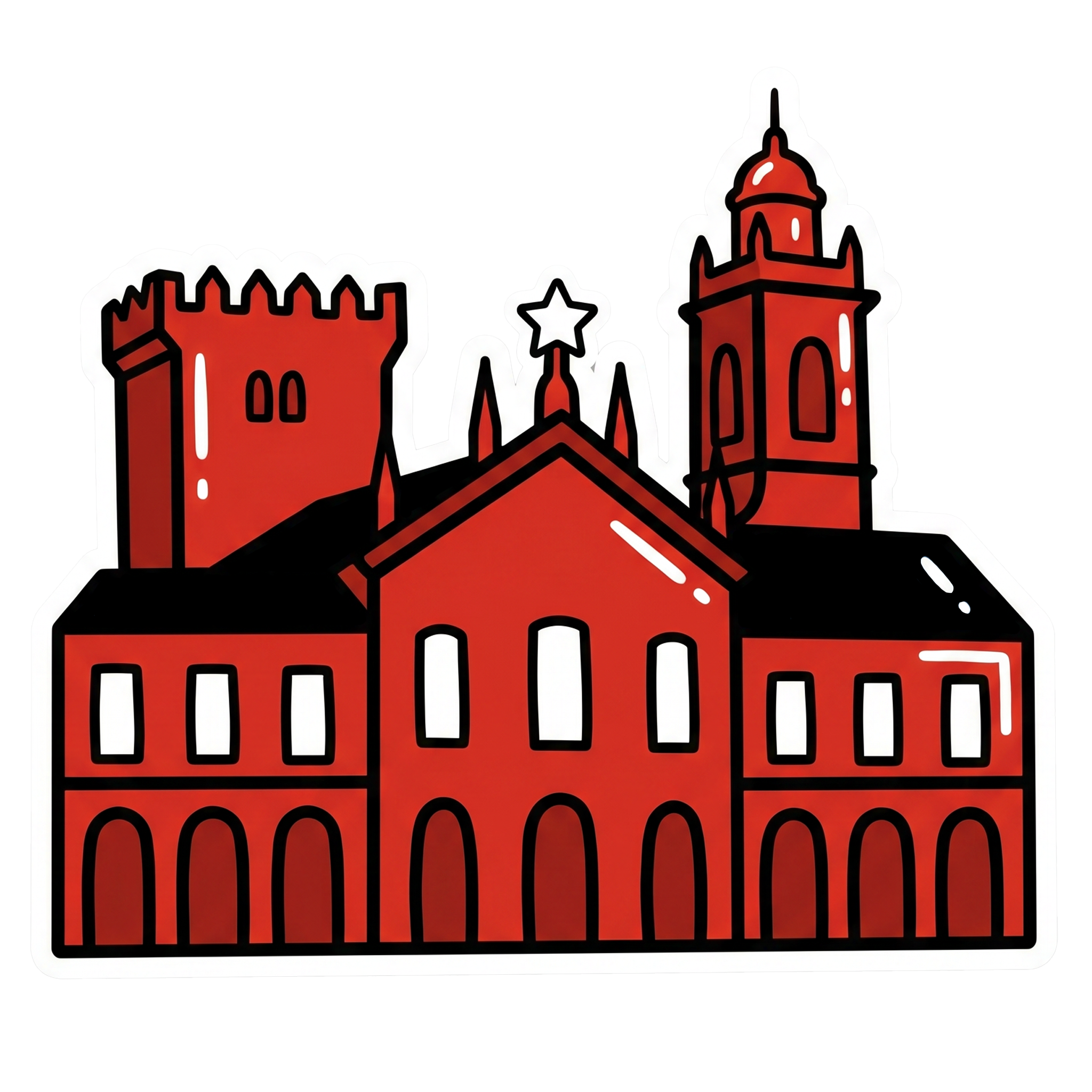Ilustração alusiva à Praça da República de Braga