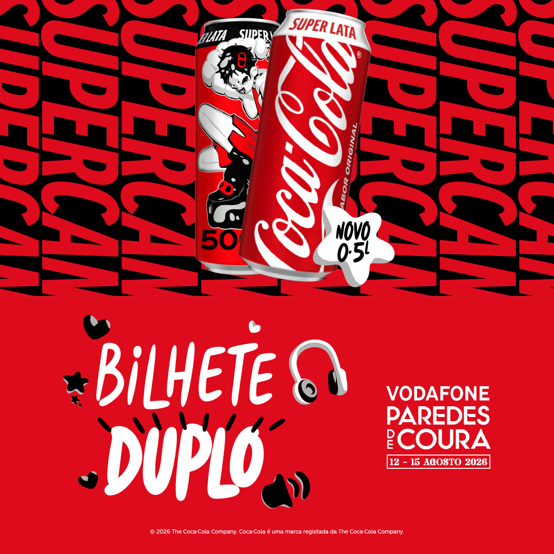 Promoção Coca‑Cola com Super Lata e Bilhete Duplo