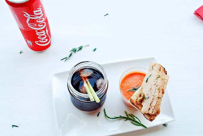Gaspacho fresco de melancia e torricado de sardinha