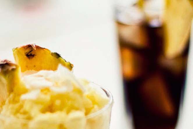Pudim de chia e baunilha com granita de ananás