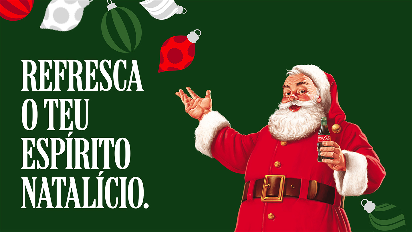 Imagem de Pai Natal vermelho com enfeites natalícios