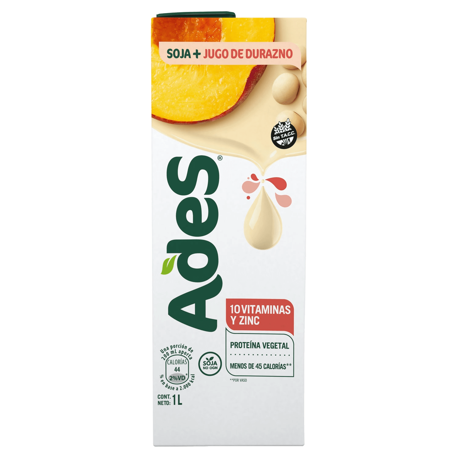 Tetra Brik de Ades Soja Sabor Durazno