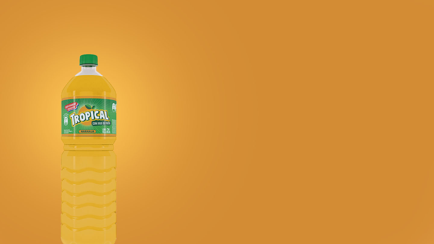 Botella y logo de Tropical