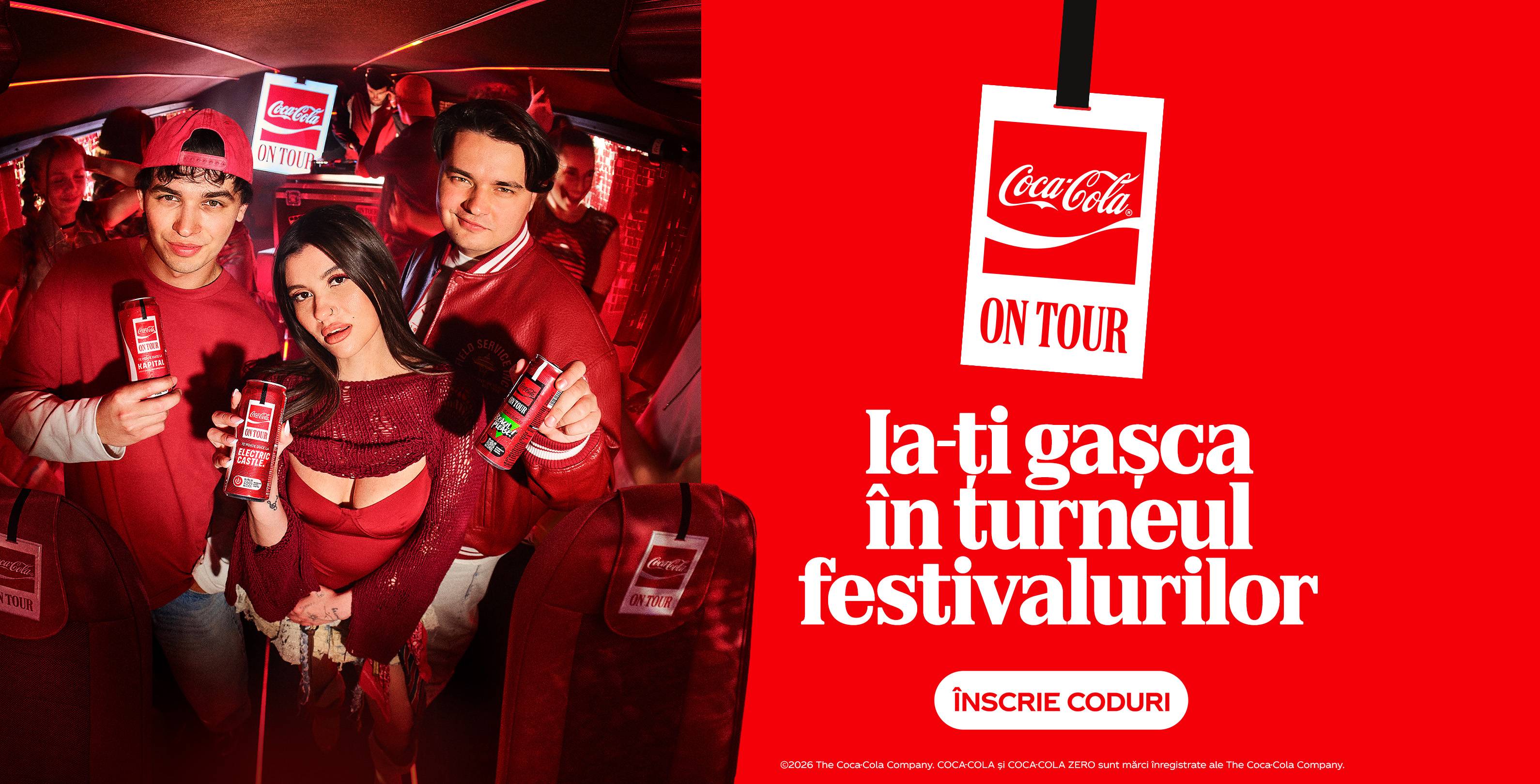 Selly in autocarul Coca-Coladin campania Coke on Tour