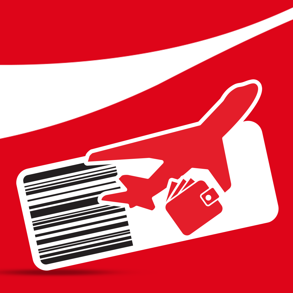 Un banner roșu cu pictograme de bilete și avion în alb