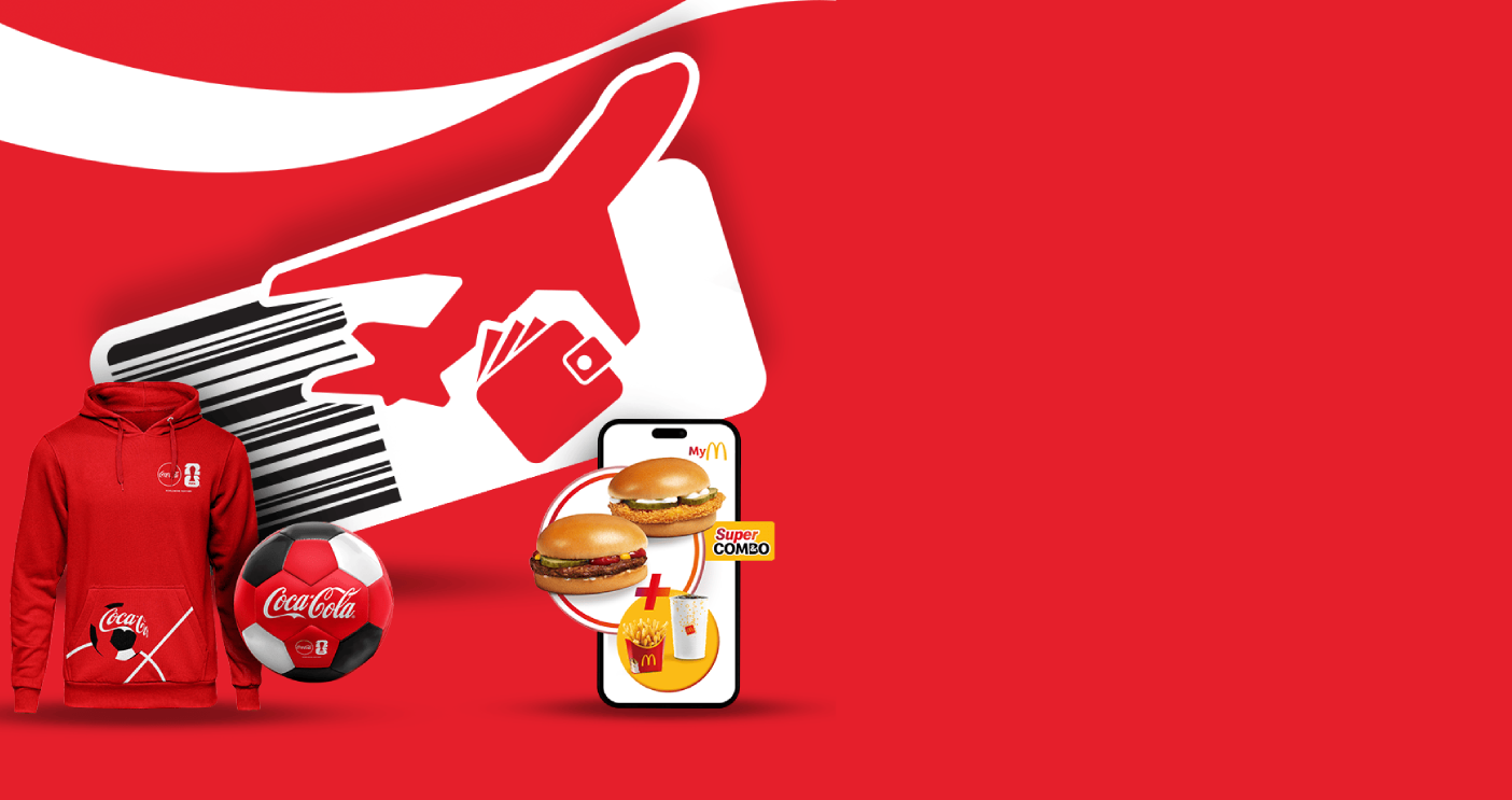 Un banner roșu cu premii