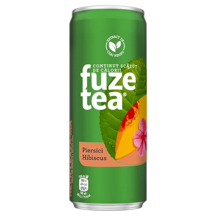 O cutie de ceai Fuze, piersică și hibiscus