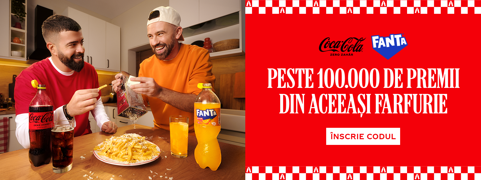 Florin Ristei si Speak savureaza o masa impreuna cu produse Coca-Cola si Fanta
