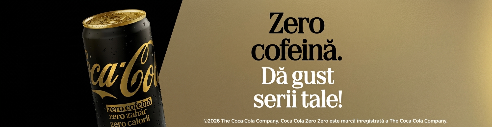 Un banner cu o doză de Coca-Cola Zero Zero