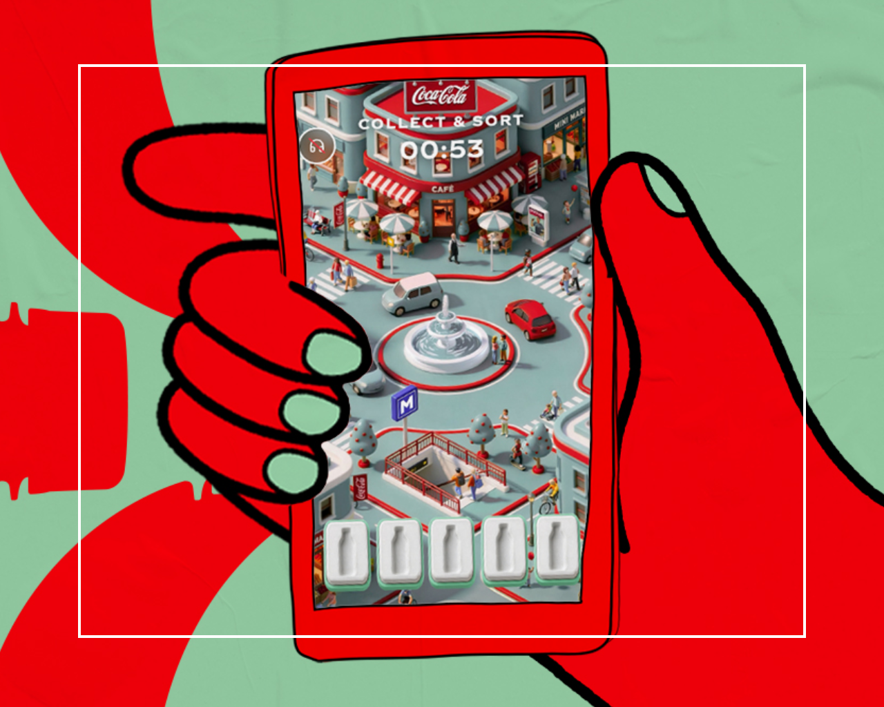O vizualizare a unui ecran mobil cu jocul Bottle Quest activat