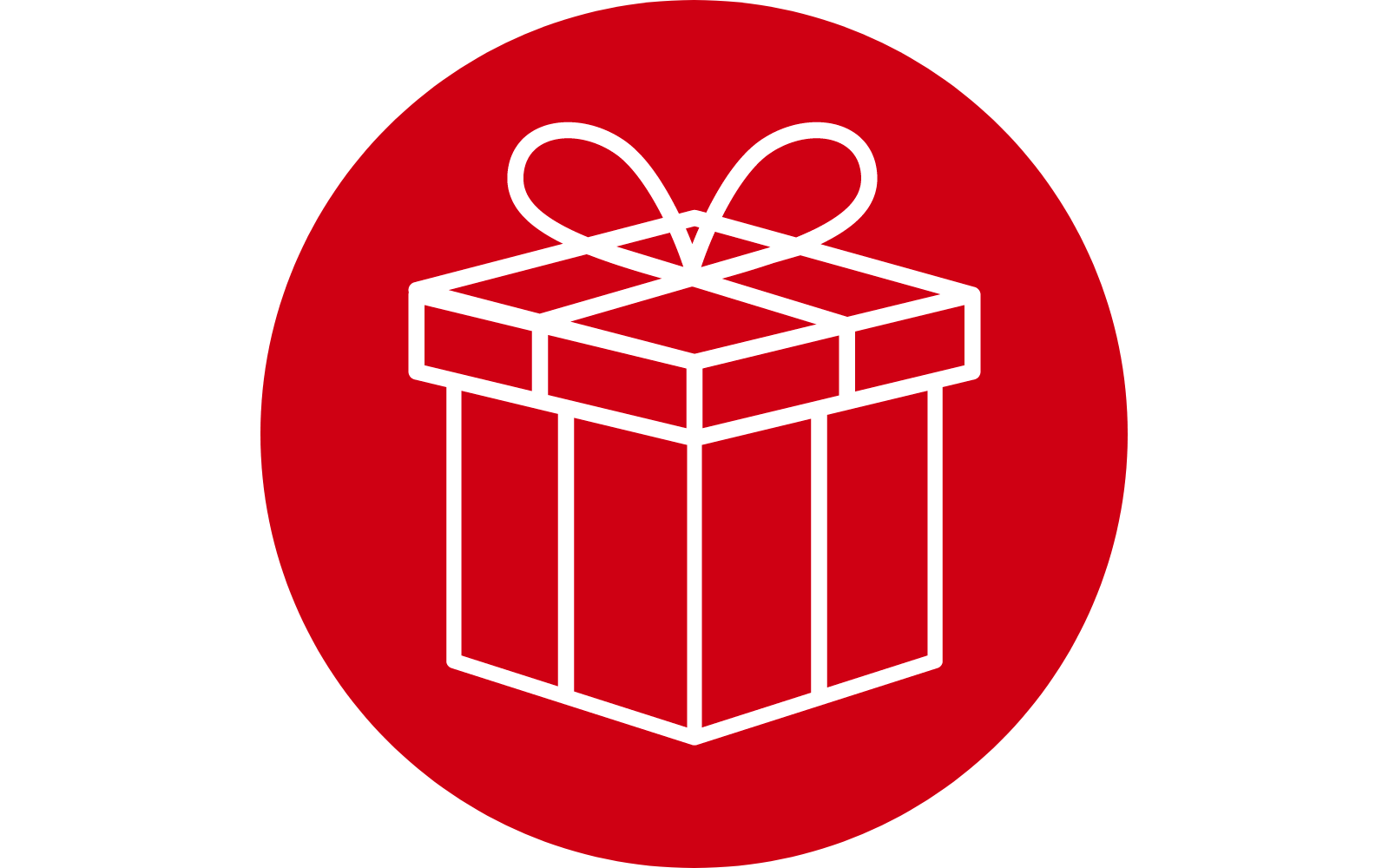 O pictogramă cu cadou alb de Coca-Cola pe fundal roșu