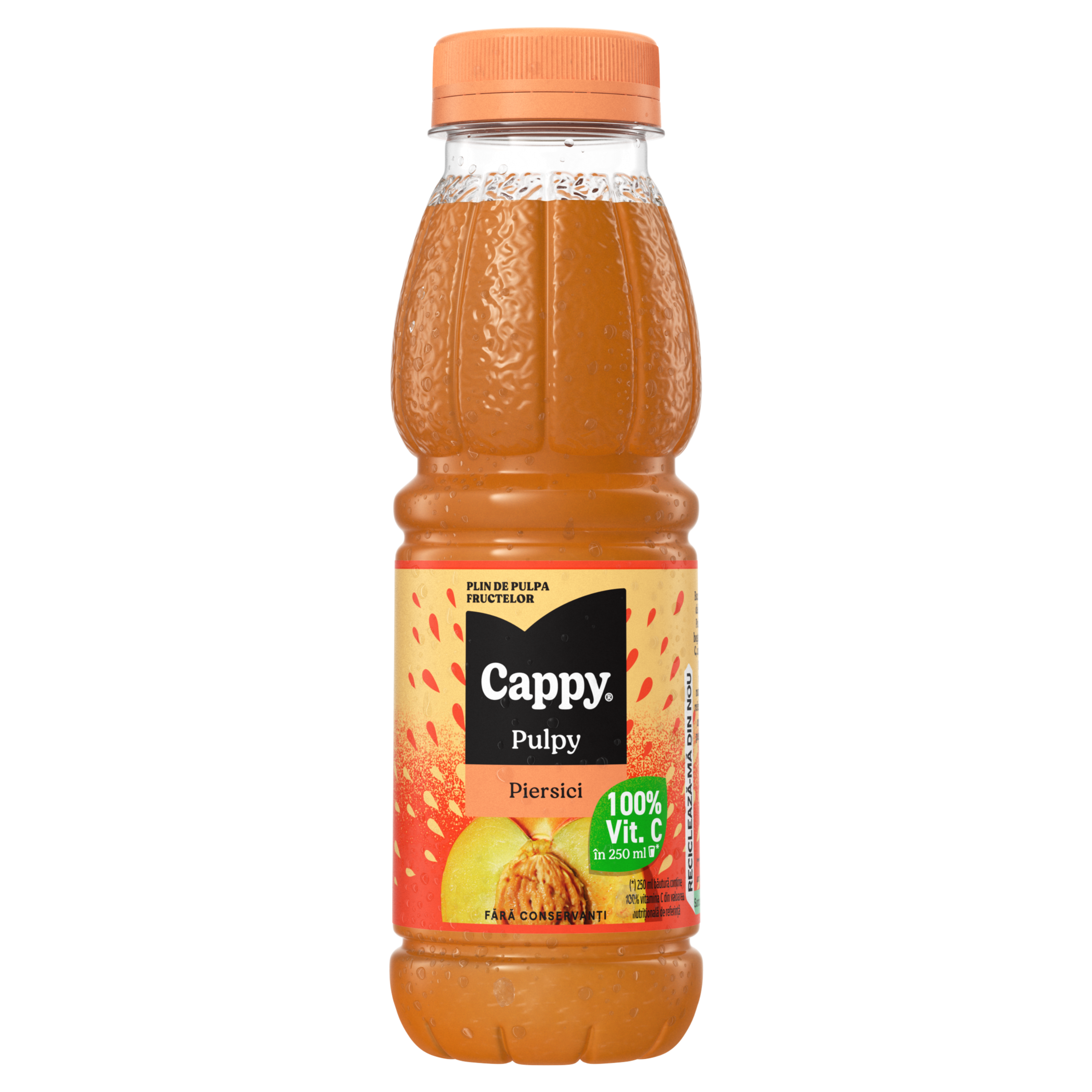 Sticlă de Cappy Pulpy de Piersici