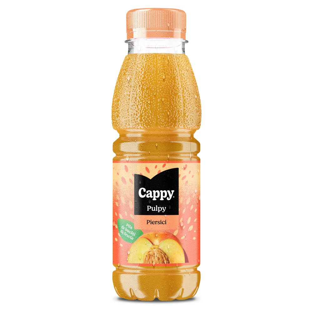 Sticlă de Cappy Pulpy de Piersici