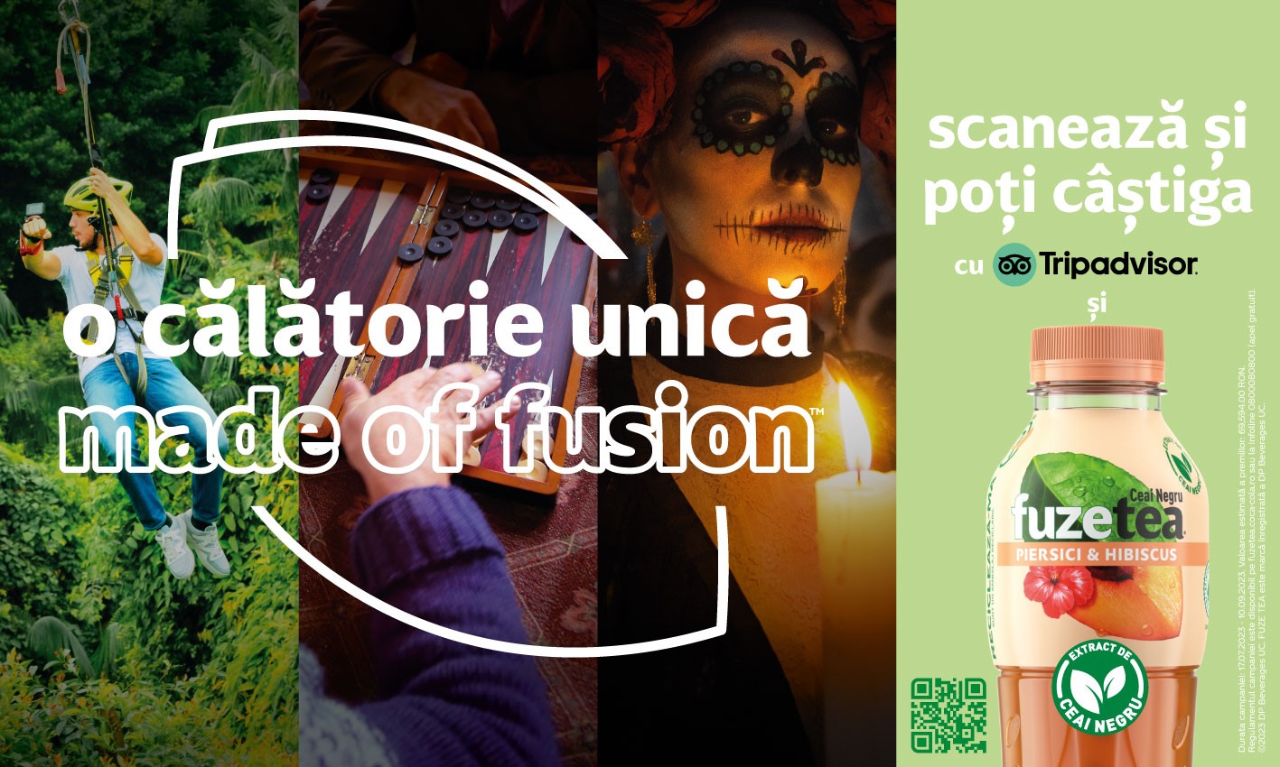 Banner al campaniei Fuzetea x Tripadvisor - o calatorie unica