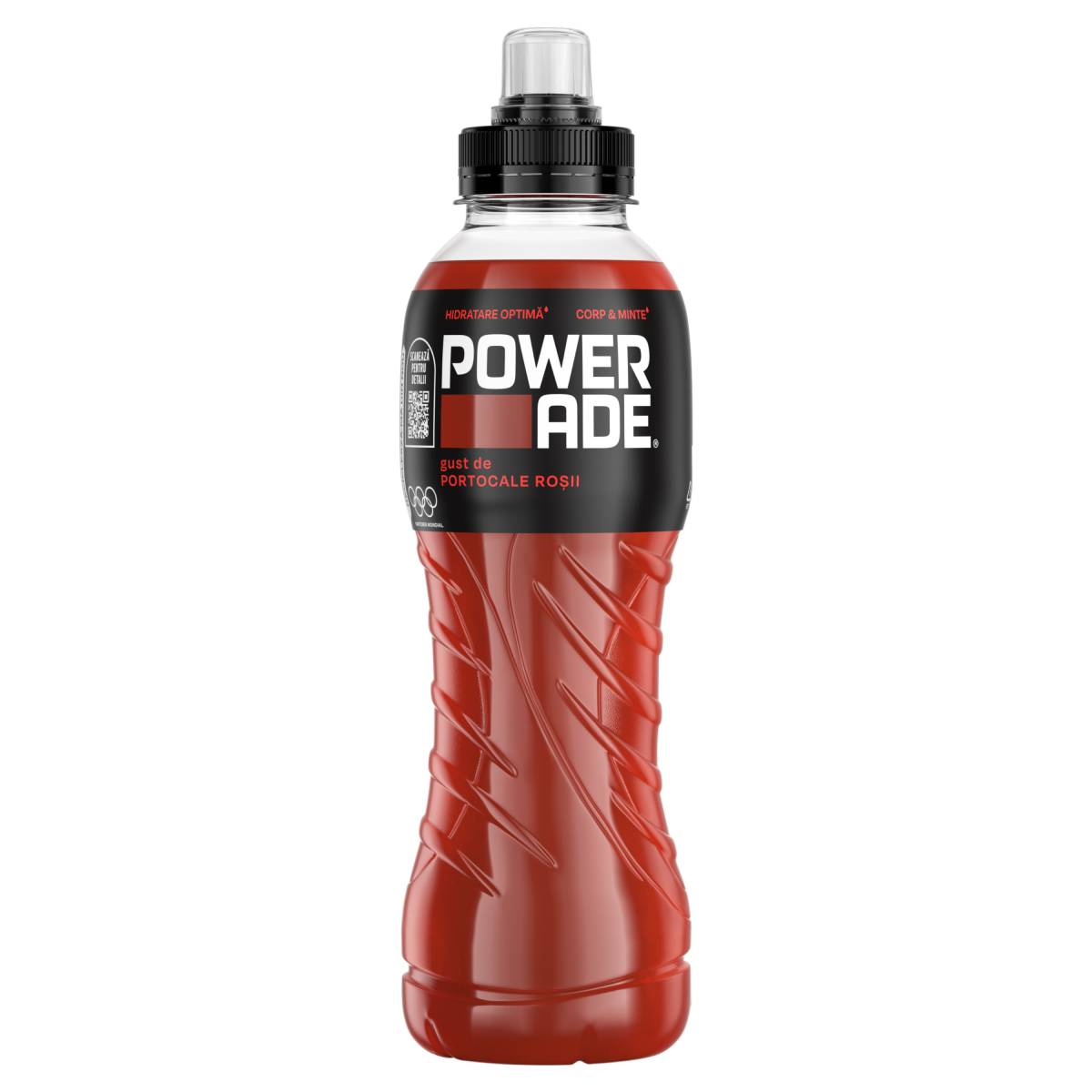 Sticla de Powerade portocale roșii