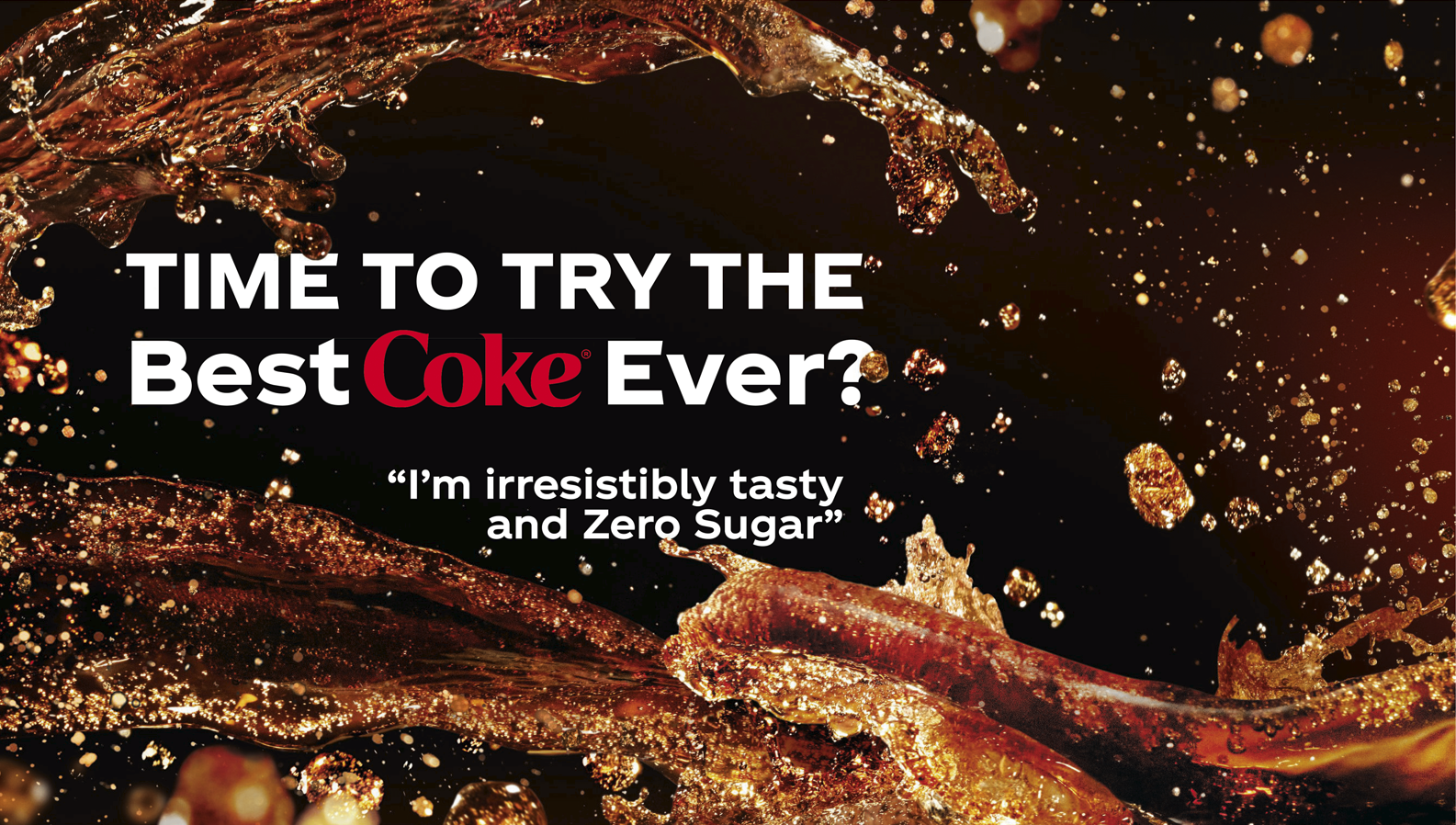 coca-cola zero sugar baner sa crvenom pozadinom, limenkom i crnim logom