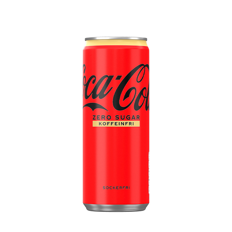 En läskburk med Coca-Cola Zero Sugar Zero Caffeine