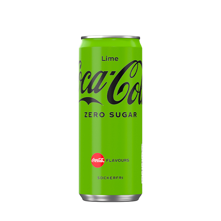 En limegrön läskburk med Coca-Cola Zero Sugar Lime