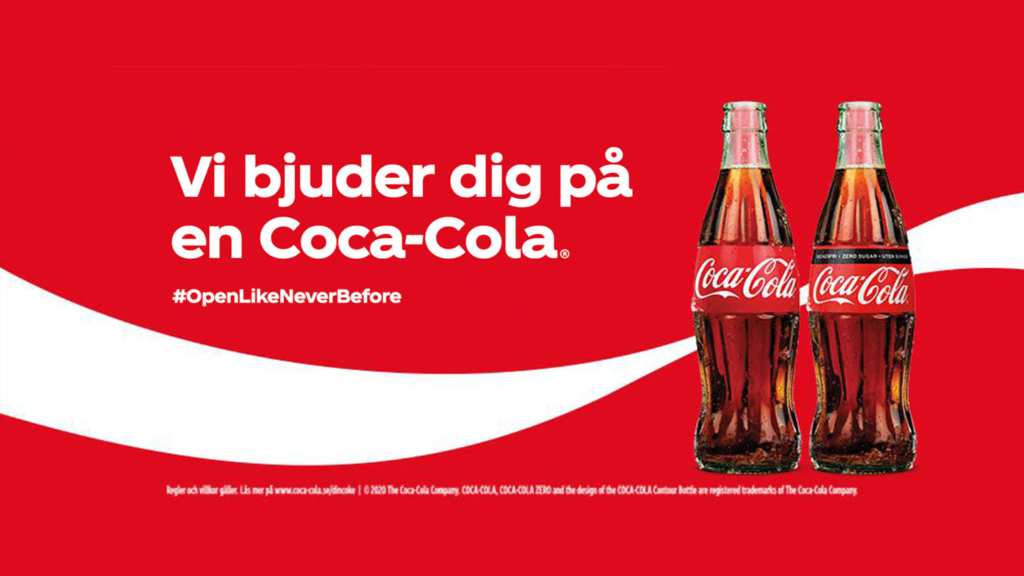Vi bjuder dig på en Coca-Cola för att stötta restaurangbranschen som har försatts i en svår situation under pandemin covid-19.