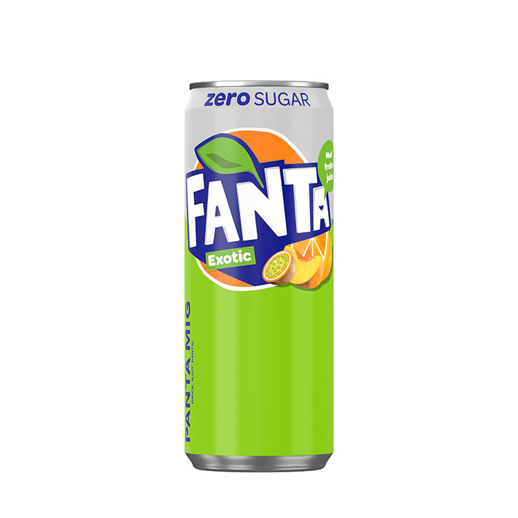 En flaska med Fanta Exotic Zero Sugar