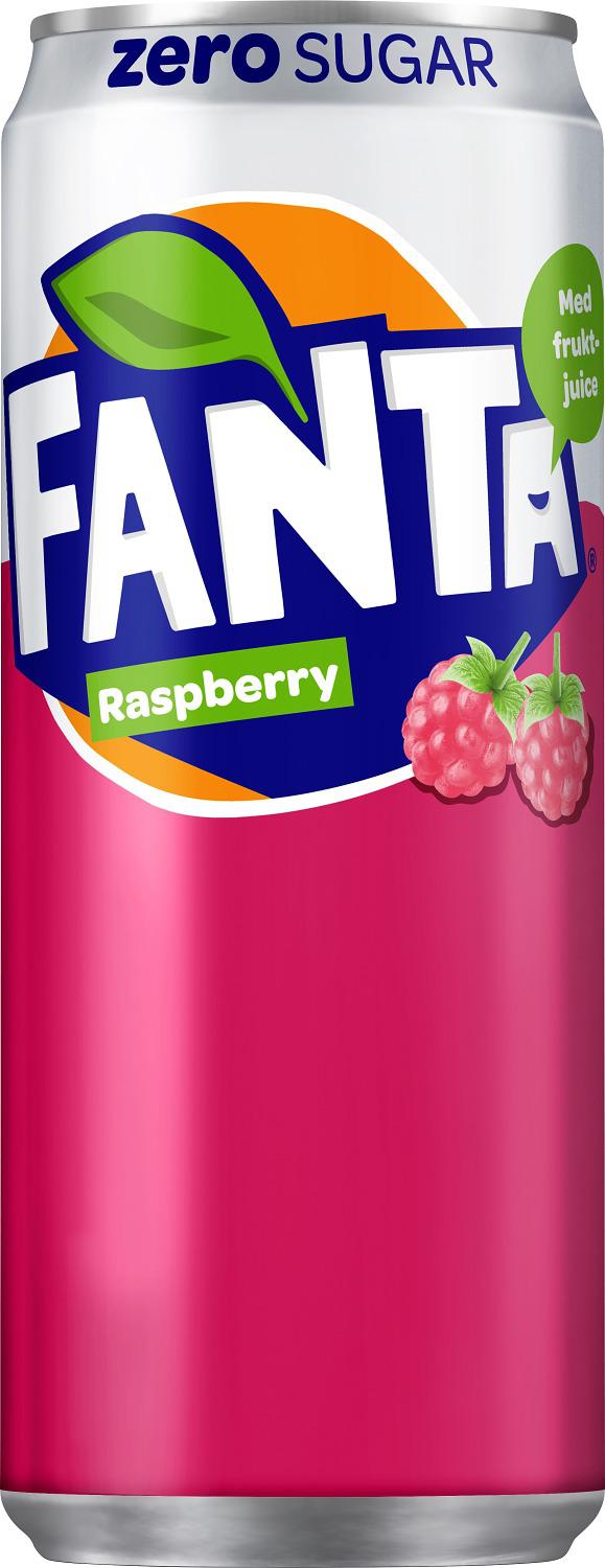 En läskburk med Fanta Raspberry Zero Sugar