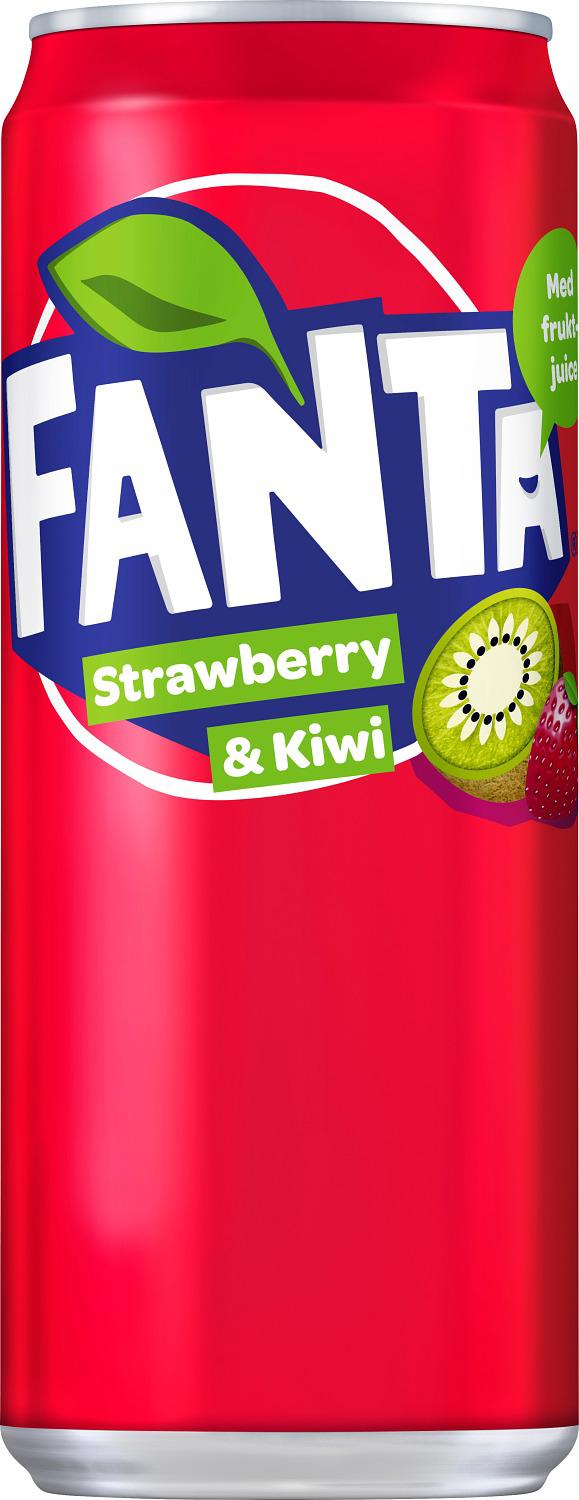 En läskburk med Fanta Strawberry & Kiwi