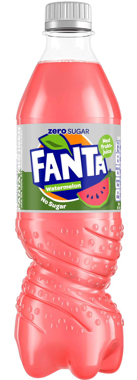 En flaska med Fanta Watermelon Zero Sugar
