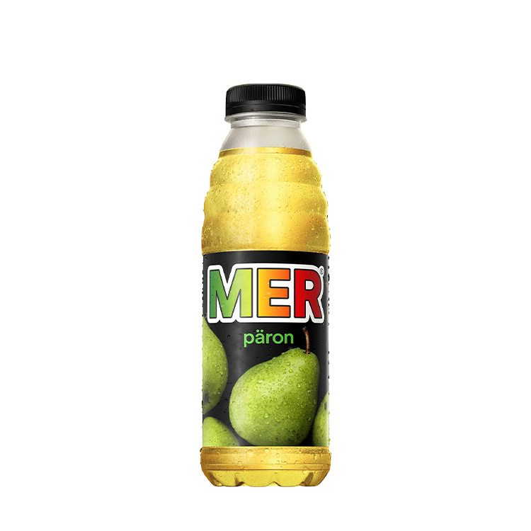 En flaska med fruktdrycken MER Päron