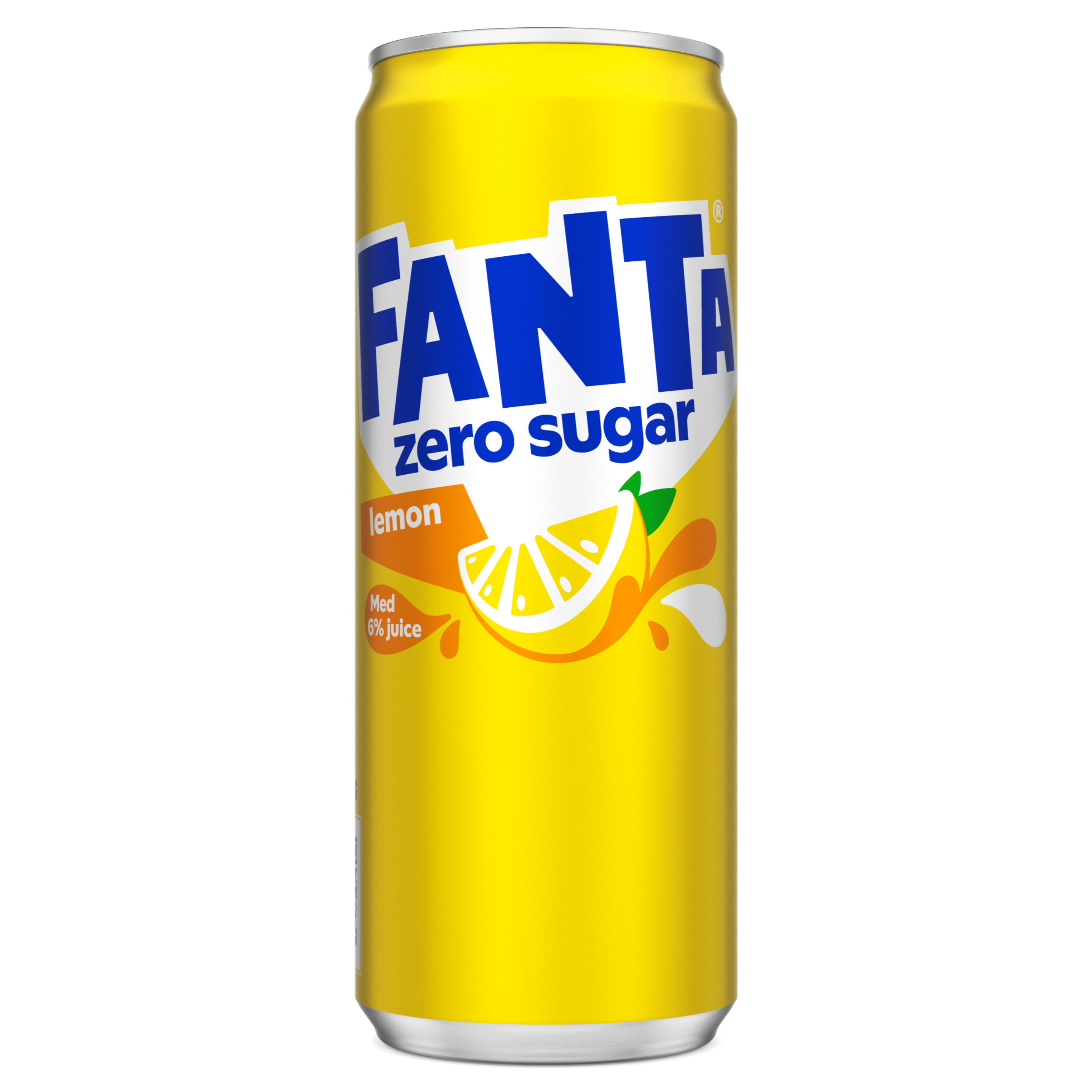 En läskburk med Fanta Lemon Zero Sugar