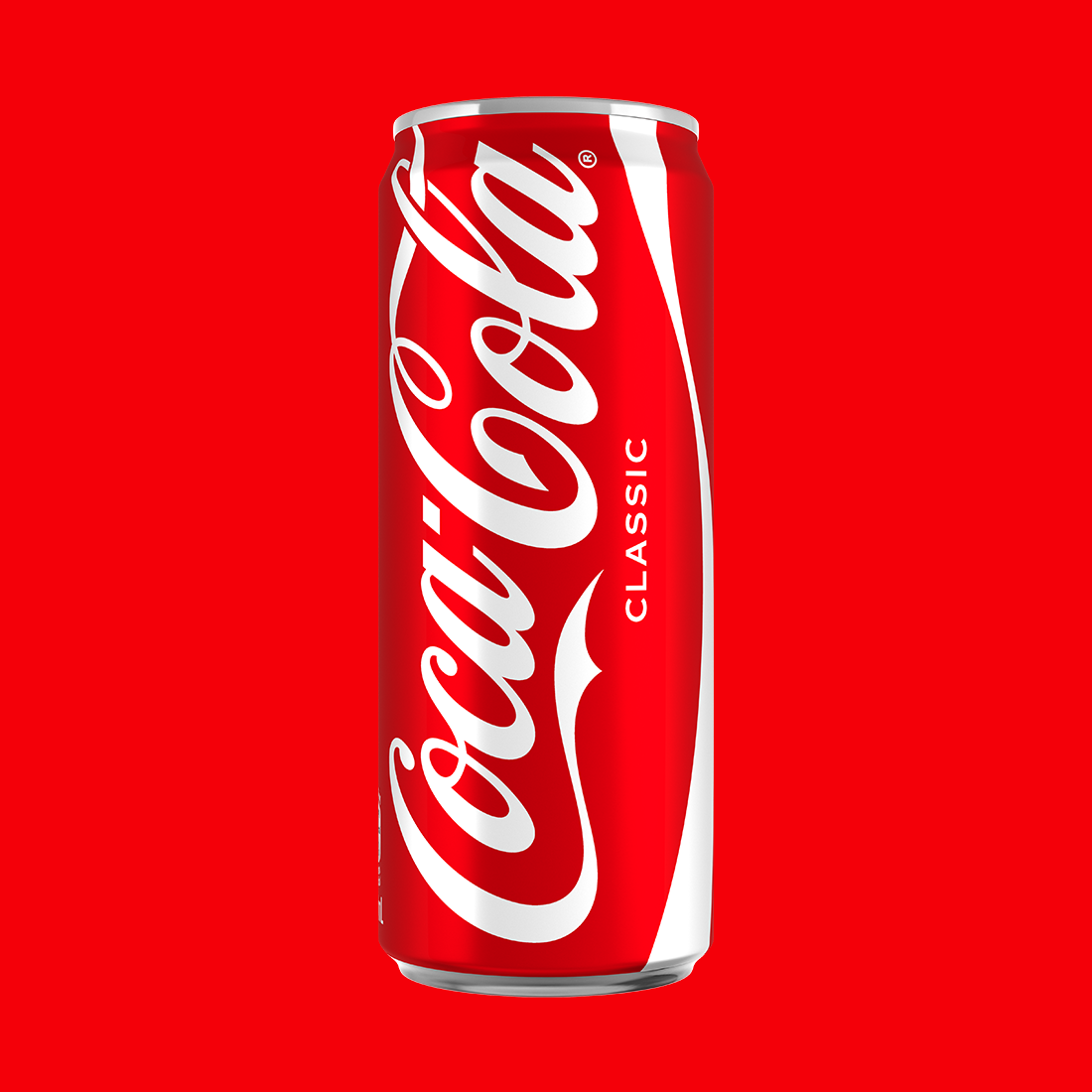 Coca-Cola Classic can on white background