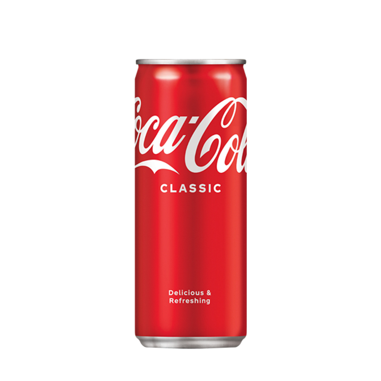 Coca-Cola Classic can on white background