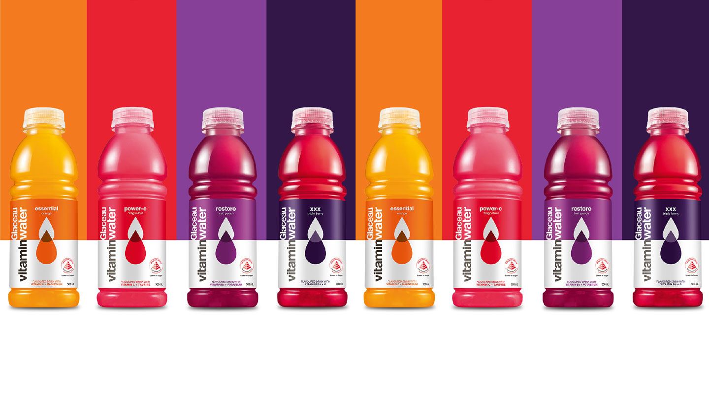 All flavors of Glaceau Vitaminwater