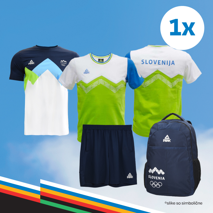 Nahrbtnik, navijaška in kratka majica ter kratke hlače (moški, velikost L)