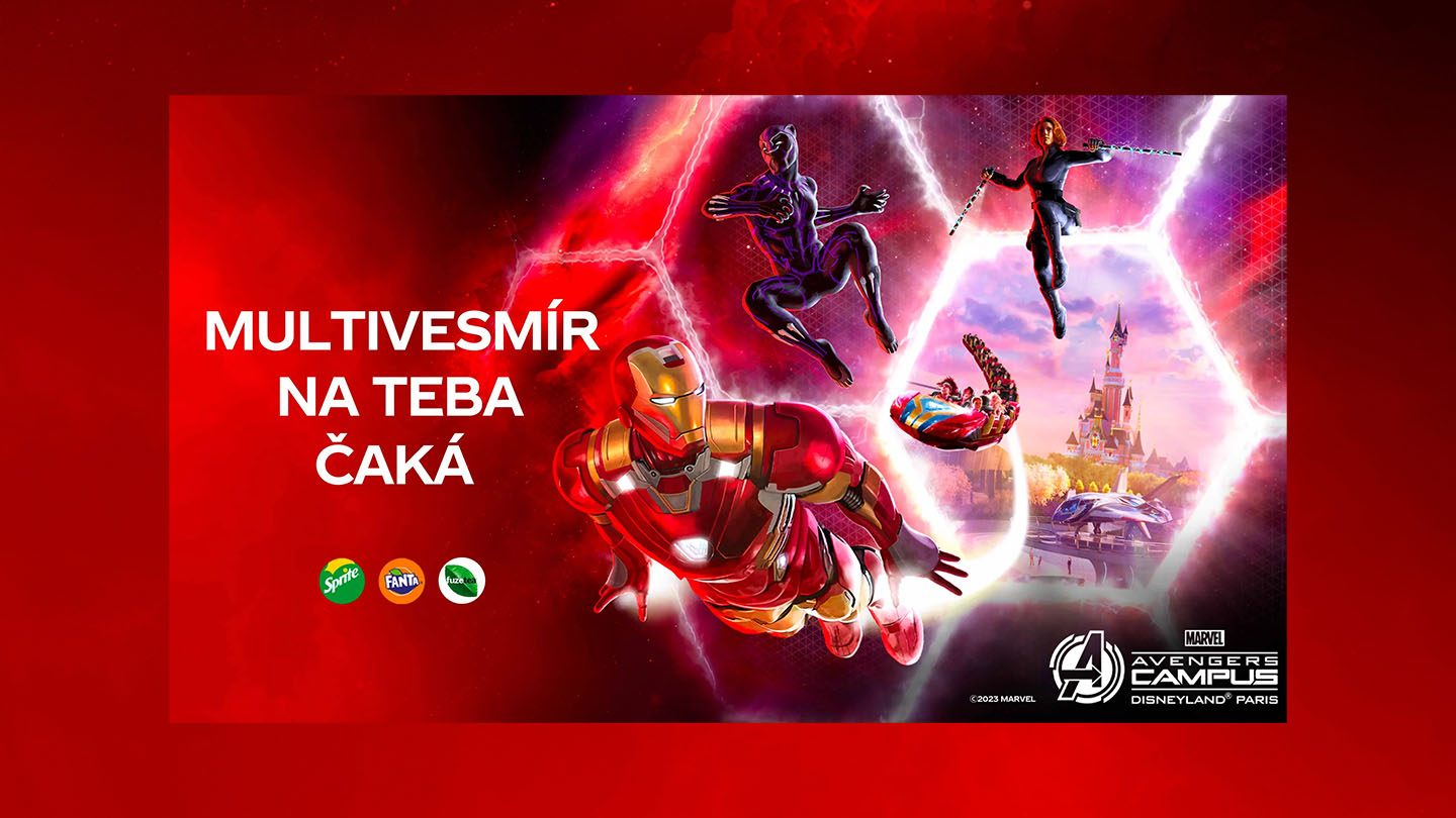 Propagačný banner Coca-Cola Marvel Multiverse