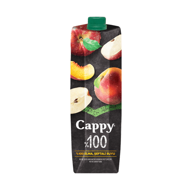 Cappy 100% elma şeftali suyu karton kutu
